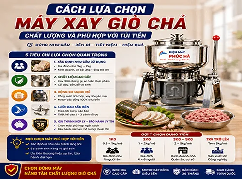 Cách lựa chọn máy xay giò chả chất lượng và phù hợp với túi tiền