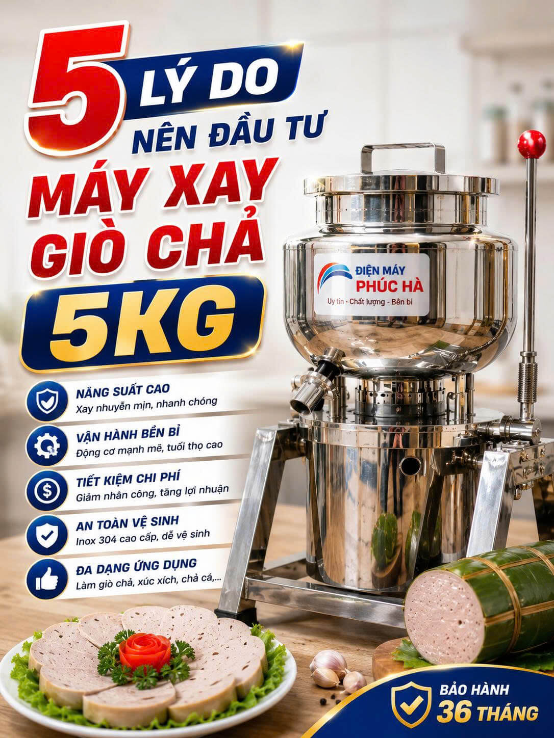 5 lý do nên mua máy xay giò chả