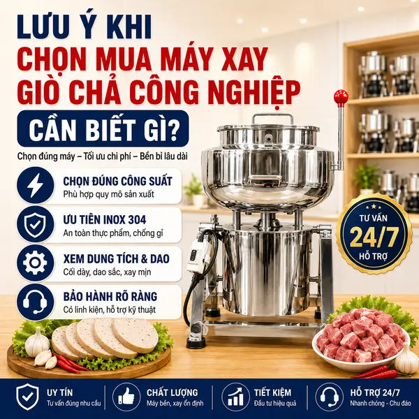 Lưu ý khi chọn mua máy xay giò chả công nghiệp