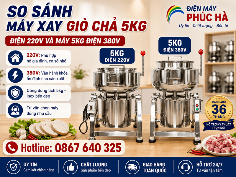 So Sanh May Xay Gio Cha 220v Vs 380v